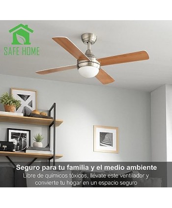 CLAR - Ventilador de Techo con Luz (Madera, 110 cm)