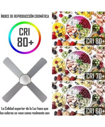 CLAR - Ventilador de Techo con Luz (Ní­quel, 110 cm)