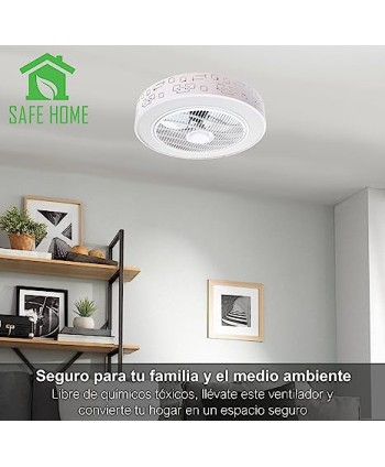 Ventiladores de Techo con Luz (Blanco-55cm)