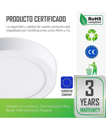Downlight LED Superficie Redondo 20W