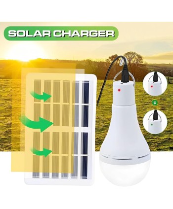 Bombilla Recargable por USB y con Panel Solar 9W