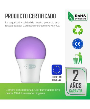 STD LED LUZ NEGRA UV 10W BASE BLANCA