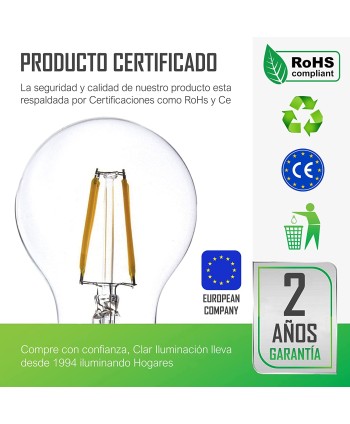 Bombillas LED E27 Filamento 6W A60