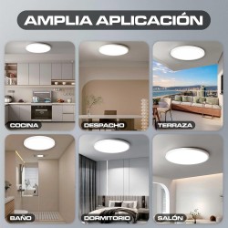 CLAR - Plafón Led Techo 40 Cm, Plafones Para Techo Led, sala 40W