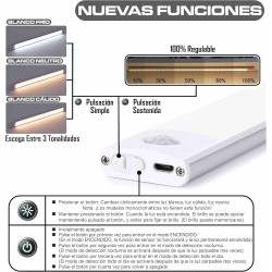 CLAR - Luces Para Armarios Interiores, Luz LED Magnética Con Sensor De Movimiento,30 Cm