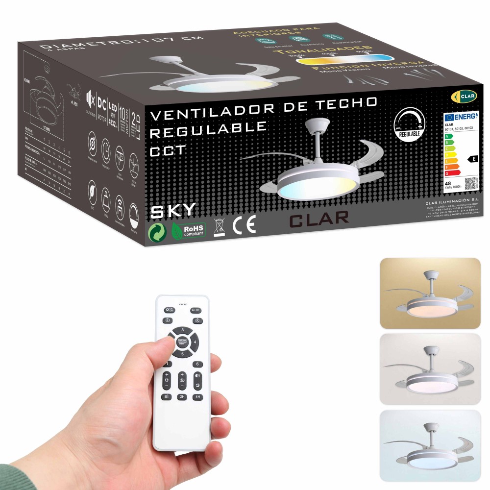 Ventilador de Techo Regulable CCT (Níquel)