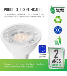 CLAR - Bombilla LED GU5.3, GU5.3 LED, MR16 LED, 5W