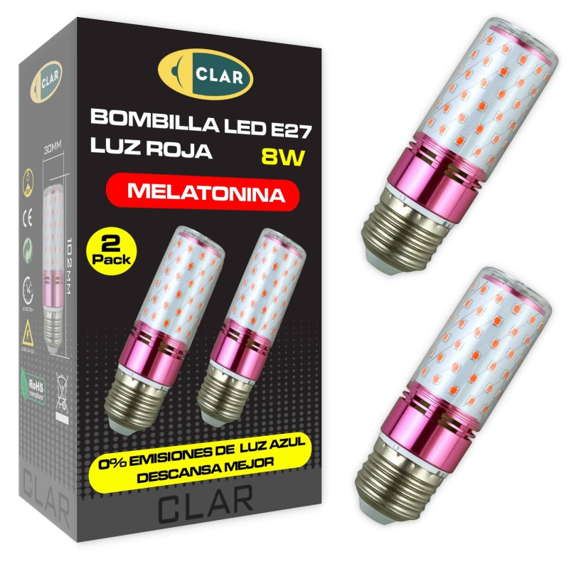 Bombilla LED E27 Roja 8W E27