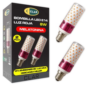 Bombilla LED E27 Roja 8W E14