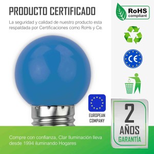 ESFERICA LED E27 1W  AZUL