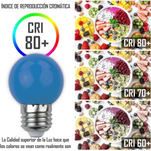 ESFERICA LED E27 1W  AZUL