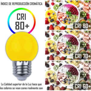 ESFERICA LED E27 1W AMARILLA