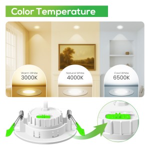 Focos LED Interior Techo, Módulo LED Ultra Plano Regulable 6W, Seleccionador de tonalidad, Ajustable 110º, Blanco