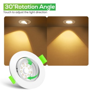 Focos LED Interior Techo, Módulo LED Ultra Plano Regulable 6W, Seleccionador de tonalidad, Ajustable 110º, Blanco