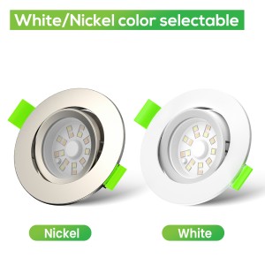 Módulo LED Ultra Plano Regulable 6W, Ajustable 110º, Niquel