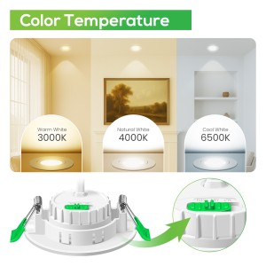 Aro Downlight Dirigible Regulable CCT Blanco 6W Ø75-78mm 38º