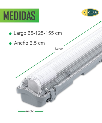 copy of Pantalla Estanca LED 1x60, 1x120, y 1x150cm, (Tubos No Incluidos)