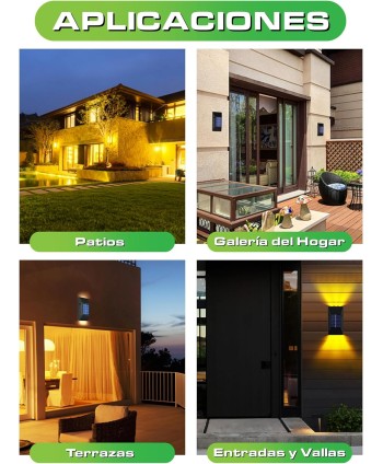 Aplique Solar Exterior Pared Rodio