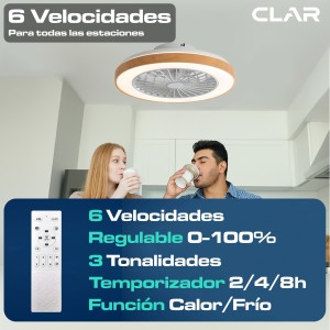 Ventilador de Techo Regulable (Redondo Madera)