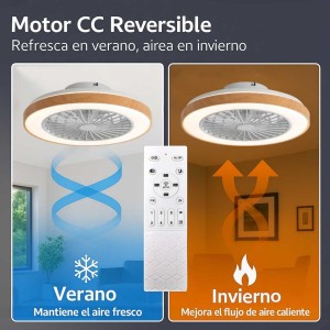 Ventilador de Techo Regulable (Redondo Madera)