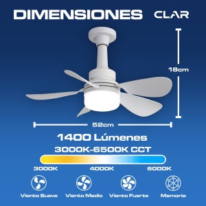 copy of CLAR - Ventilador de Techo Regulable CCT (Blanco)
