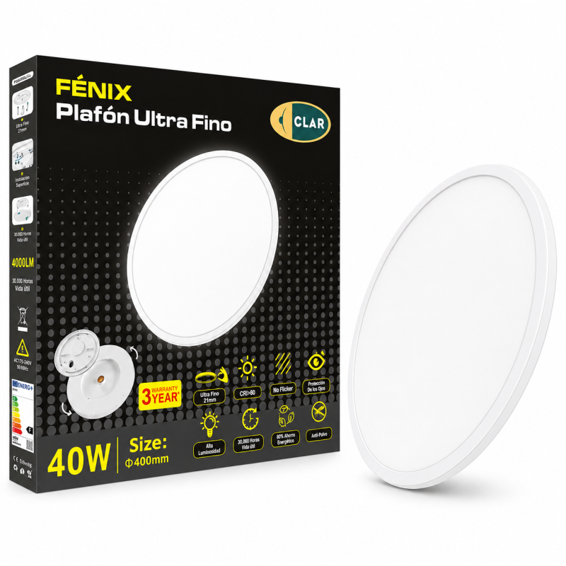 copy of CLAR - Plafón Led Techo 40 Cm, Plafones Para Techo Led, sala 40W
