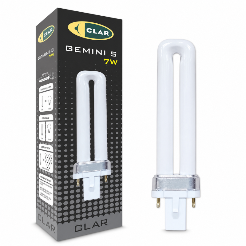 Bombilla Fluorescente Gemini S 7W 2700K G23 Luz Blanca Calida