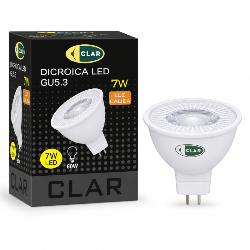 Bombillas LED GU5.3/MR16, Dicroica 7W