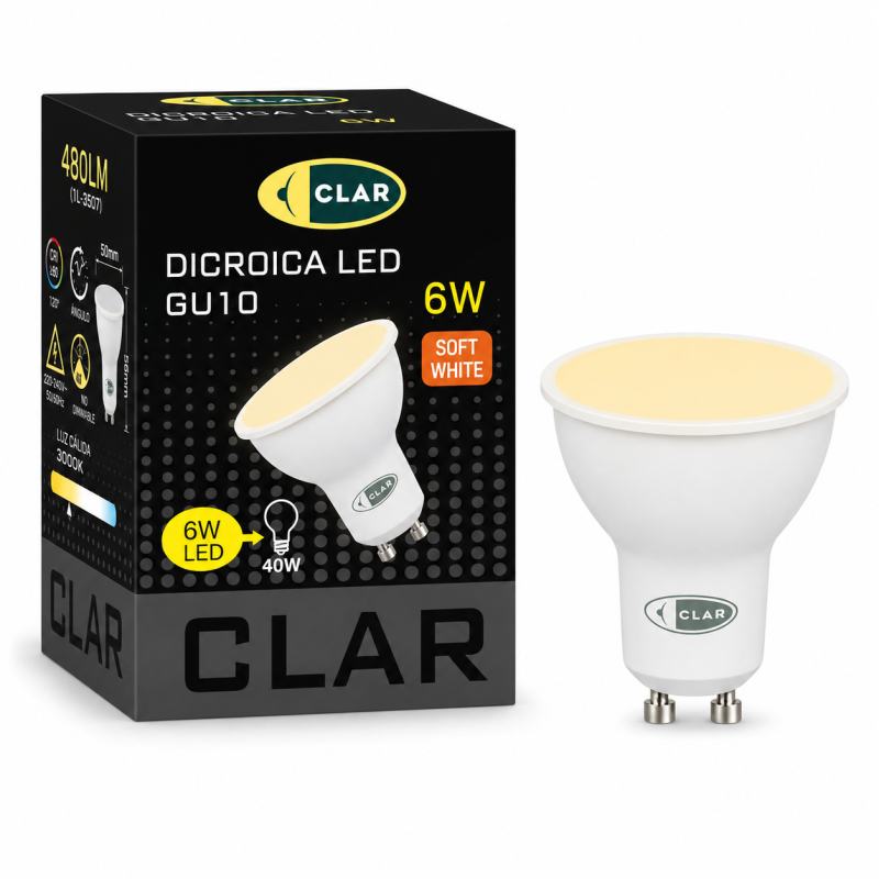 Bombillas LED GU10, Dicroica 6W