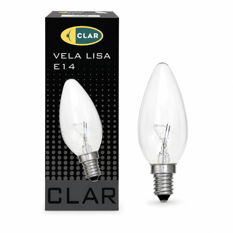 Bombilla Estilo Vela Clara E14.