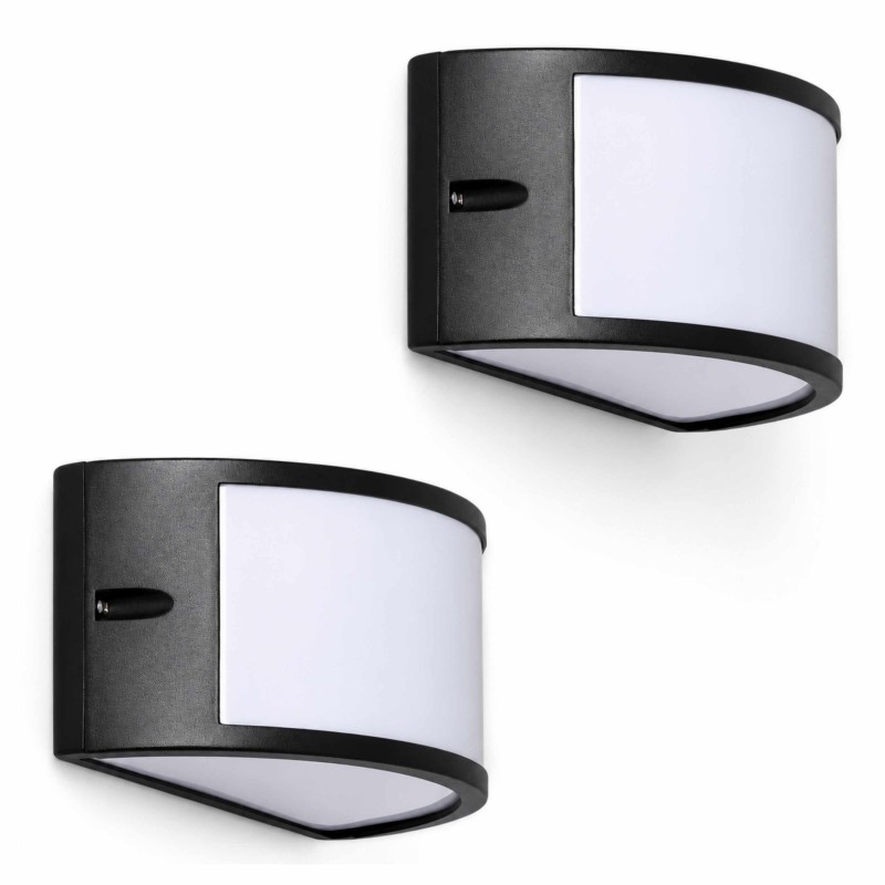 Aplique Pared Exterior Semicircular Aluminio.