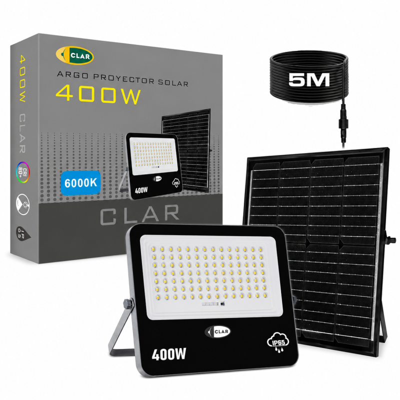 Proyector Solar 400W con Sensor Crepuscular ARGO