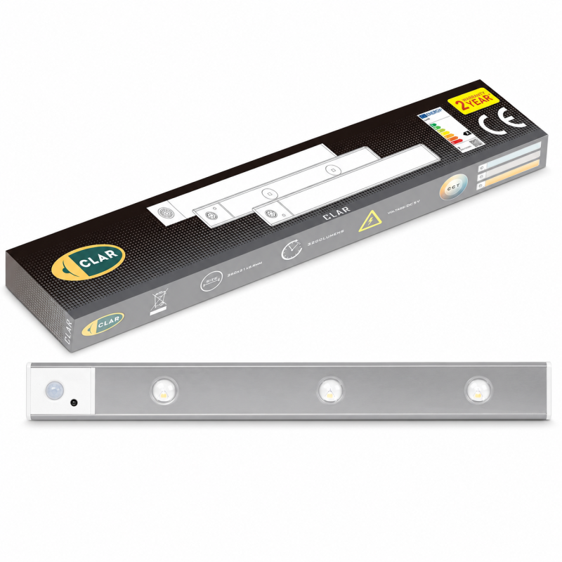 CLAR -  Luces Para Armarios Interiores, Luz LED Magnética Con Sensor De Movimiento,40 Cm