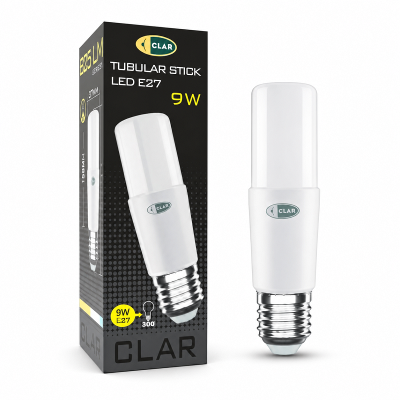 Bombilla LED Tubular 9W E27, Bombilla E27