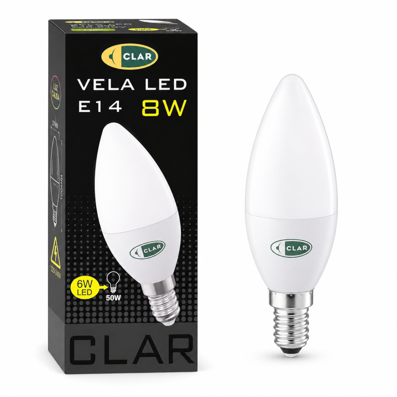 Bombilla LED E14, 8W