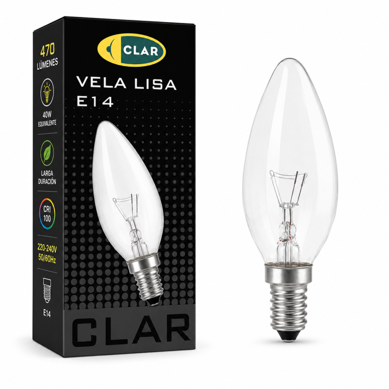 Bombilla Estilo Vela Clara E14 60W
