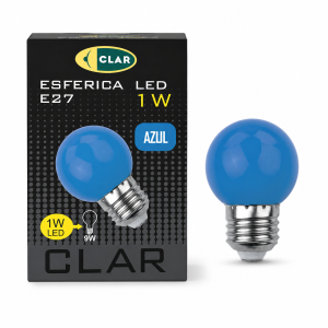 ESFERICA LED E27 1W  AZUL