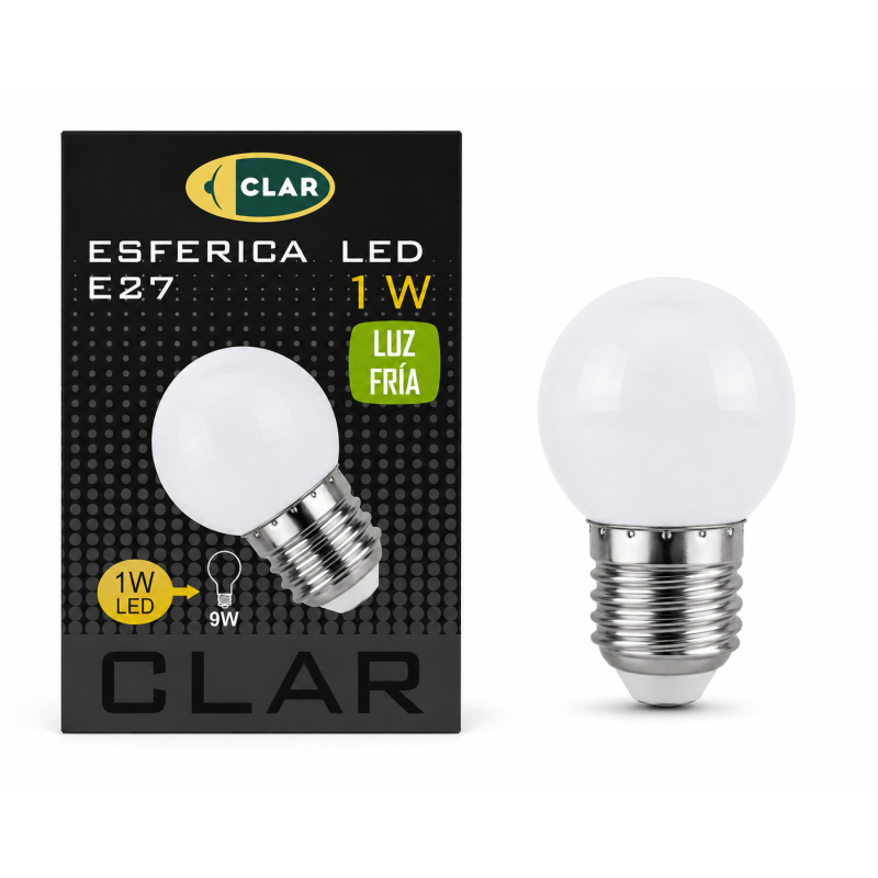 ESFERICA LED E27 1W 230V BLANCO
