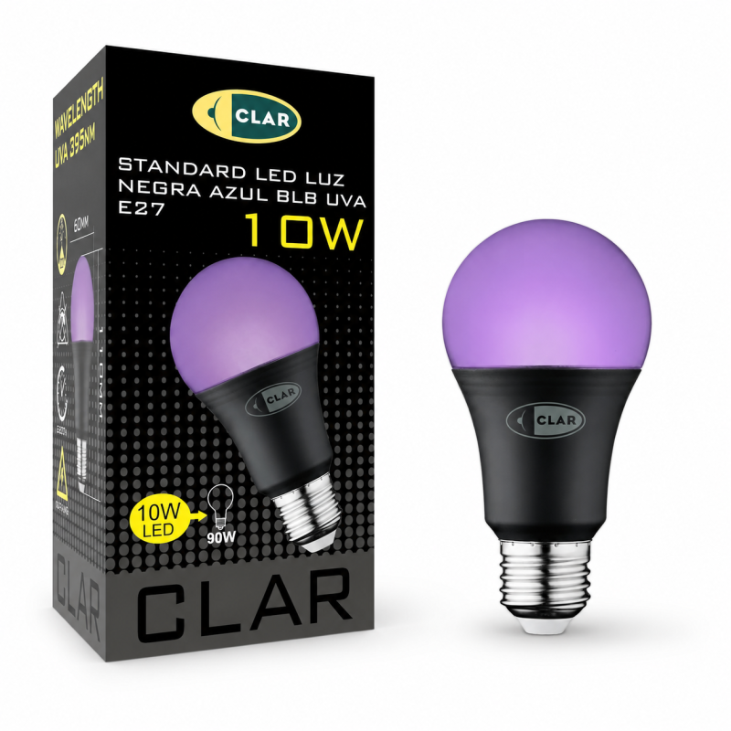 STD LED LUZ NEGRA UV 10W BASE NEGRA