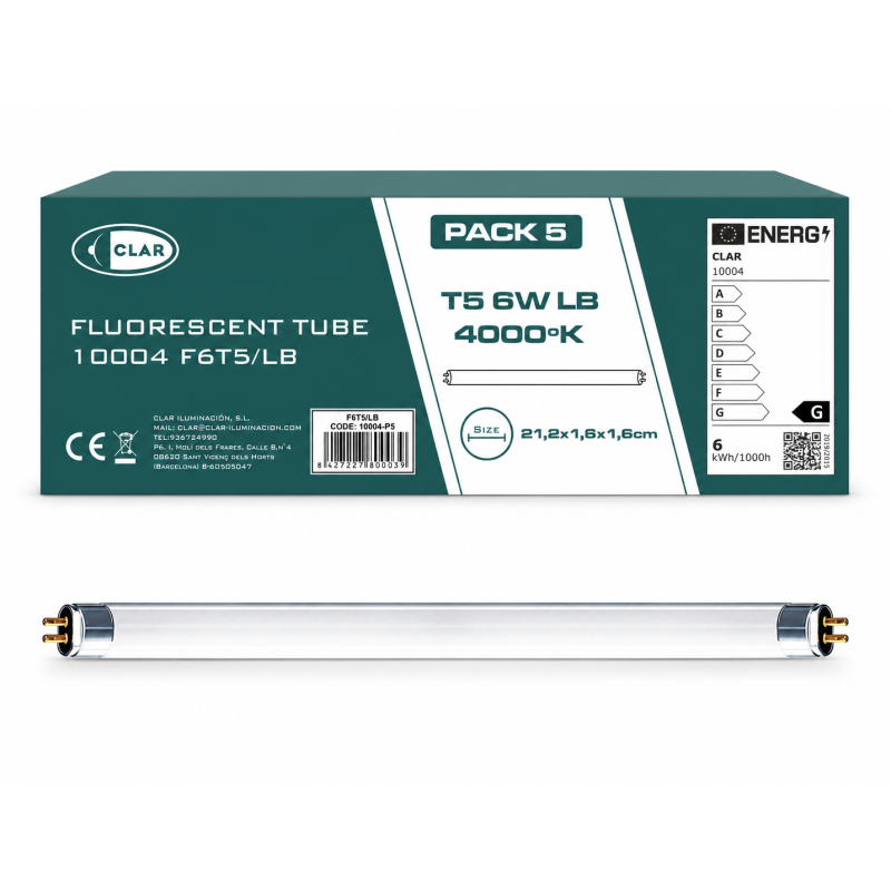 Tubo Fluorescente T5 6W Miniatura