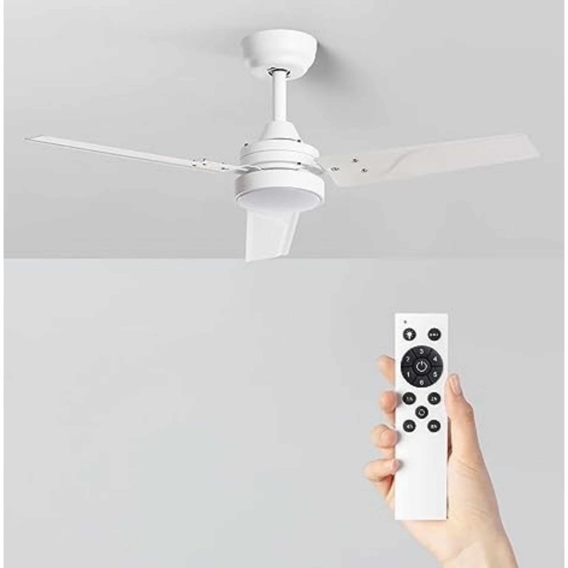 CLAR - Ventilador de Techo Silencioso (Blanco, 105 cm)