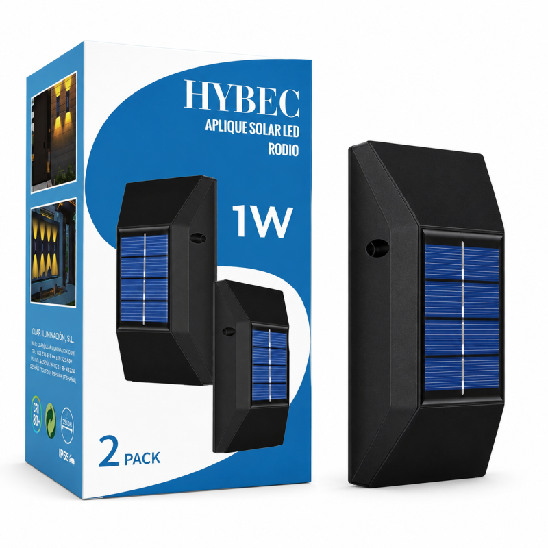 Aplique Solar Exterior Pared Rodio