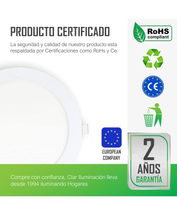 Downlight LED Empotrable 20W Redondo