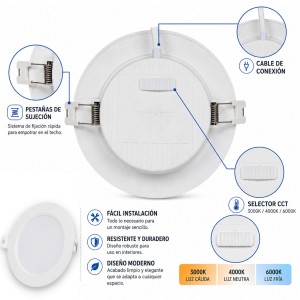 Downlight LED Techo Empotrable 20W Tonalidades CCT