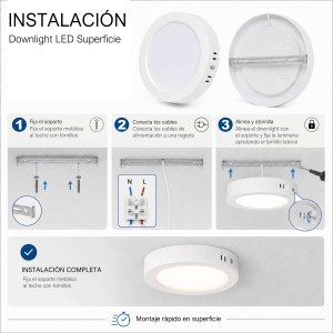 Downlight LED Techo Superficie 20W 3 Tonalidades CCT