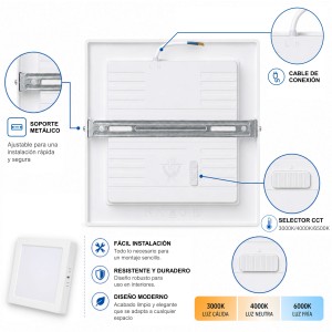 Downlight LED Superficie 20W