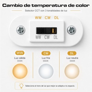 Plafon LED Techo, Plafon LED Techo Rectangular, 3 Tonalidades Seleccionables CCT
