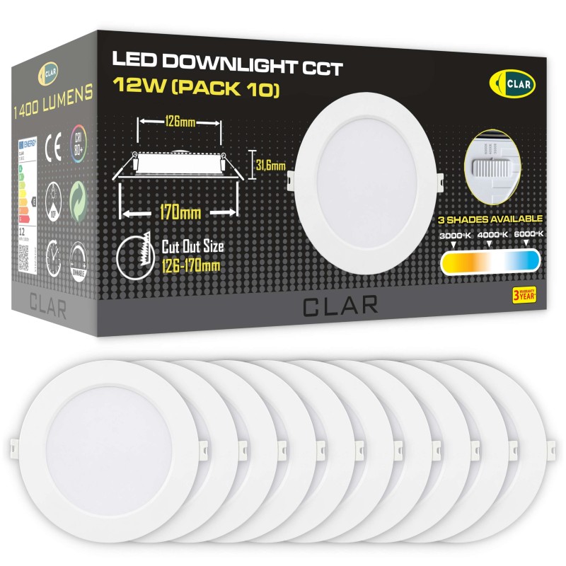 Downlight LED Techo Empotrable 12W 3 Tonalidades CCT