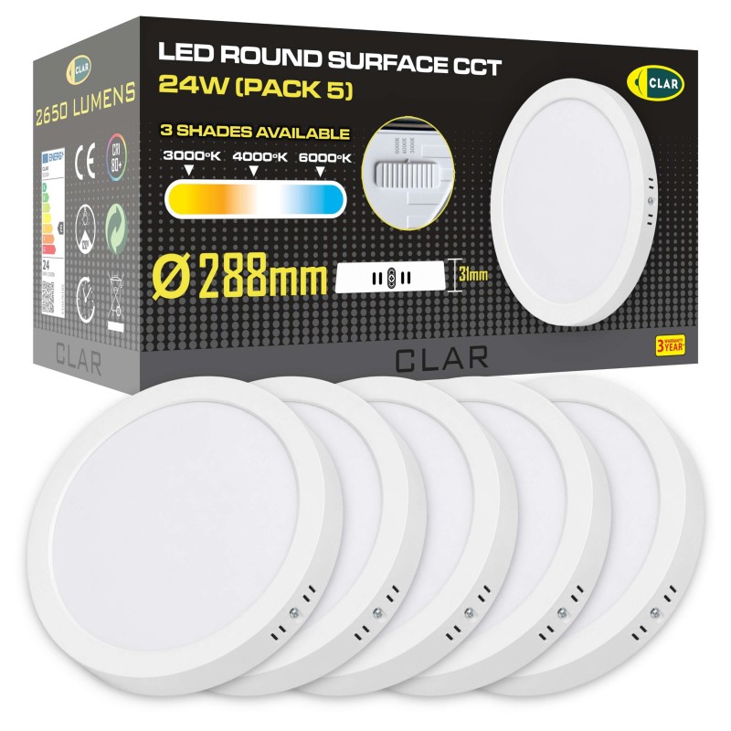 Downlight LED Techo Superficie 24W 3 Tonalidades CCT
