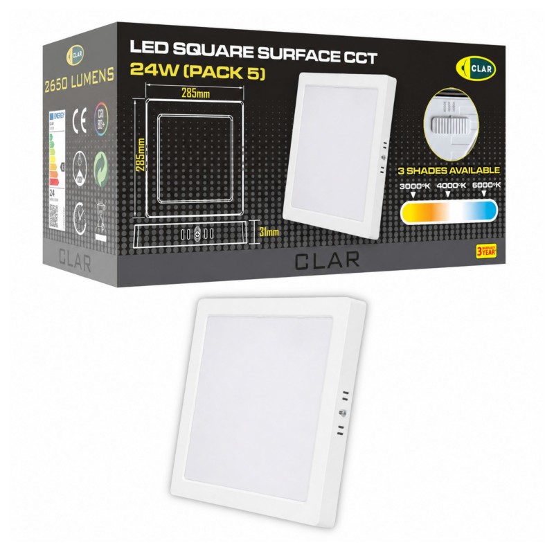 Downlight LED Superficie 24W 3 Tonalidades CCT